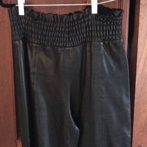 Leather wide leg pants